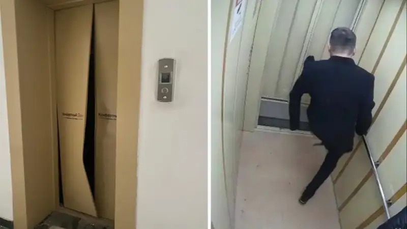 В Сети появилось видео, как карагандинец громил лифт