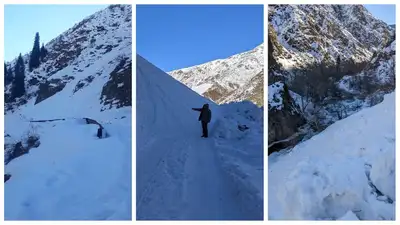Лавина сошла в горах Алматинской области и перекрыла дорогу, фото - Новости Zakon.kz от 13.12.2022 17:26