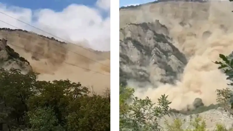 Средневековый монастырь в Грузии накрыл оползень