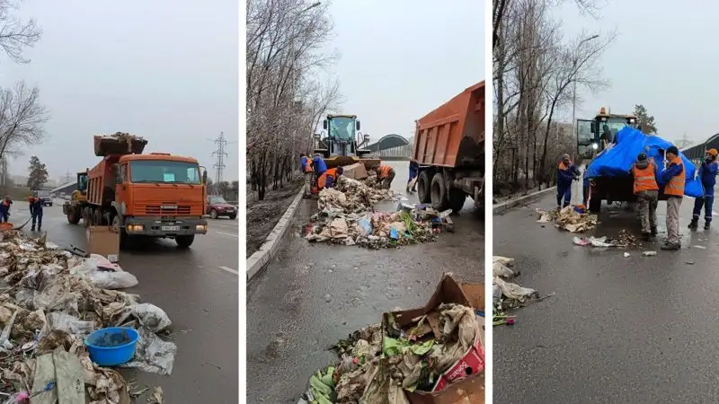 Власти Алматы расчищают мусор после 8 марта