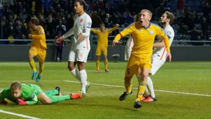 Исламбек Куат открыл счет в матче Латвия – Казахстан