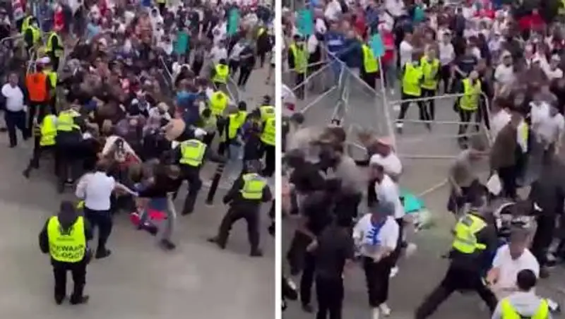 Болельщики Евро-2020 устроили потасовку у лондонского стадиона "Уэмбли"