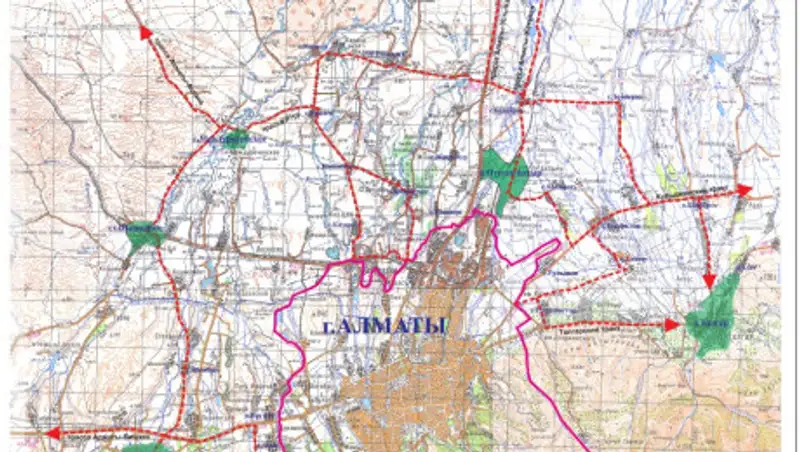 Полицейские предоставили схему объезда Алматы по территории области