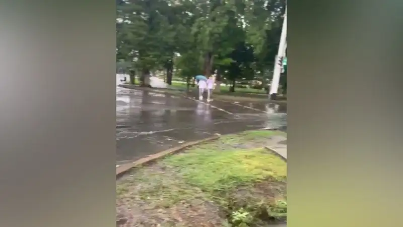 Улицы Талдыкоргана затопило после дождя