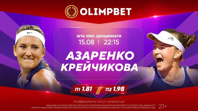 Теннисные битвы в Цинциннати – в кэфах Olimpbet