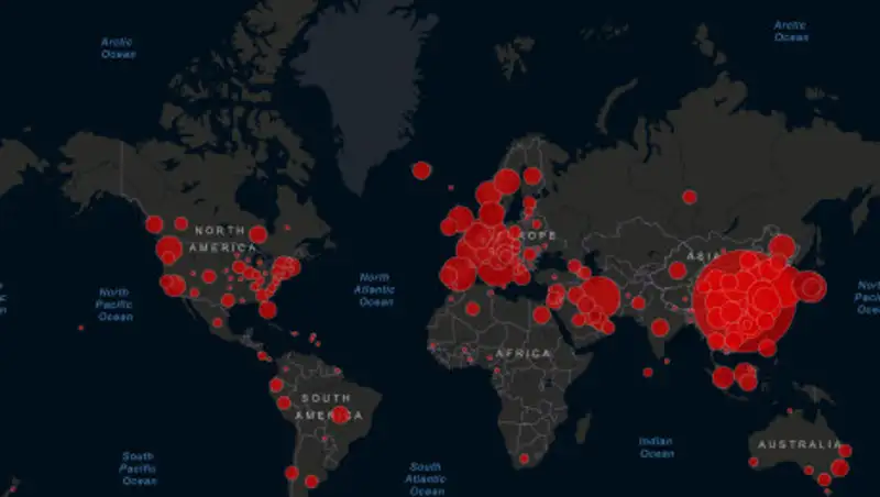Карта распространения коронавируса на 11 марта