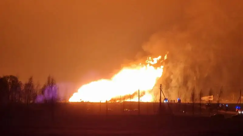 взрыв на газопроводе, фото - Новости Zakon.kz от 14.01.2023 01:48
