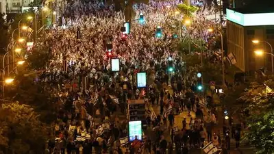 Более 200 тысяч израильтян принимают участие в митинге против судебной реформы , фото - Новости Zakon.kz от 28.04.2023 02:52