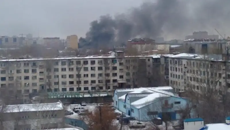 Крупный пожар произошел в Астане