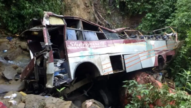 На севере Индии автобус упал в ущелье, 14 человек погибли