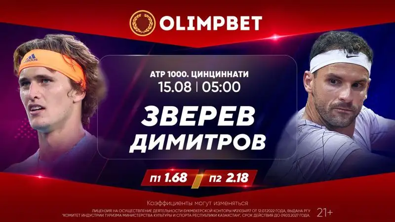 Теннисные битвы в Цинциннати – в раскладах от Olimpbet
