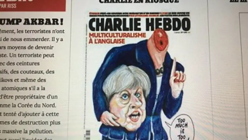 Обезглавленная Мэй: Charlie Hebdo "пошутило" про теракт в Лондоне