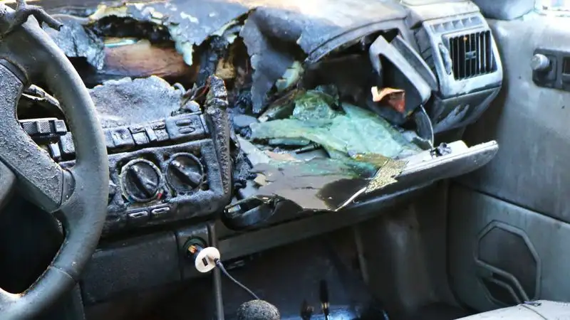 В Алматы на авторынке сгорел Ravon Gentra