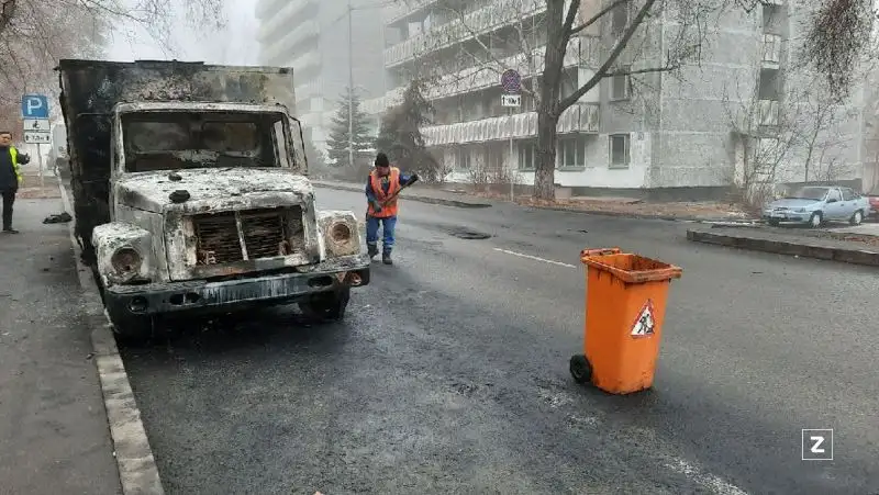 устранение последствий беспорядков, фото - Новости Zakon.kz от 05.01.2022 13:02
