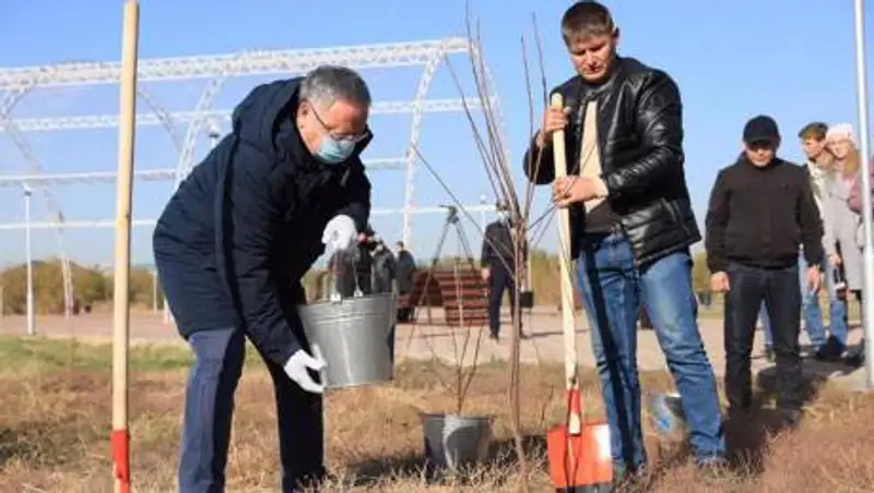 Ондасын Уразалин принял участие в акции по осенней посадке деревьев
