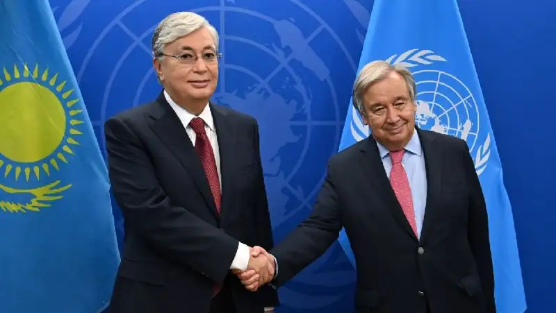 президент Казахстана и генсек ООН, фото - Новости Zakon.kz от 21.09.2022 06:00