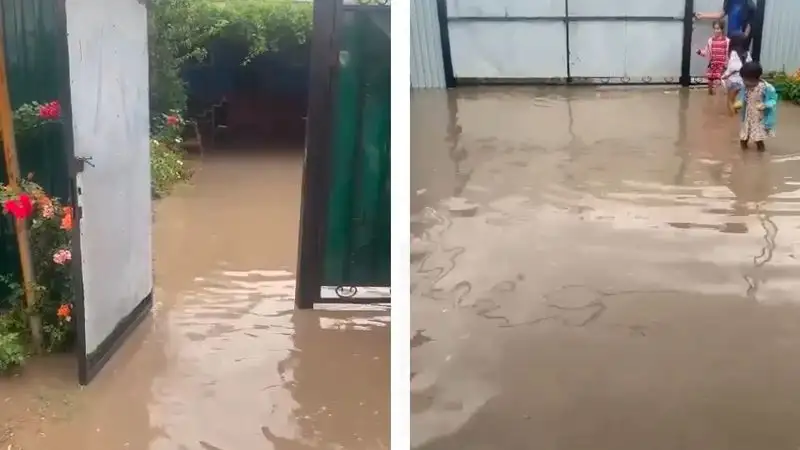 Есть ли наводнение в казахстане. Наводнение Казахстан село Соловьево. Наводнение Казахстан село Соловьево трактор.