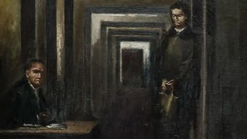 В Италии мужчина с криком "Мерзавец!" набросился на картину Гитлера