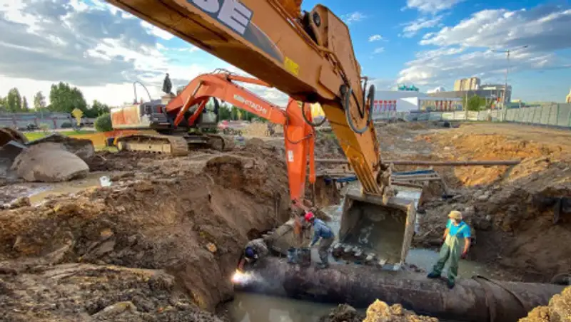 В Нур-Султане ведется строительство трех крупных ливневых канализаций