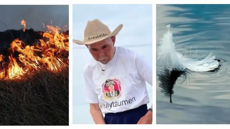 Главное к утру: крупный степной пожар, пешая кругосветка аксакала и отходы производства в реке