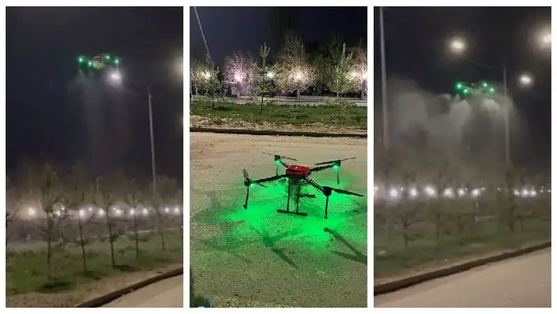 В Алматы для биообработки используют дроны