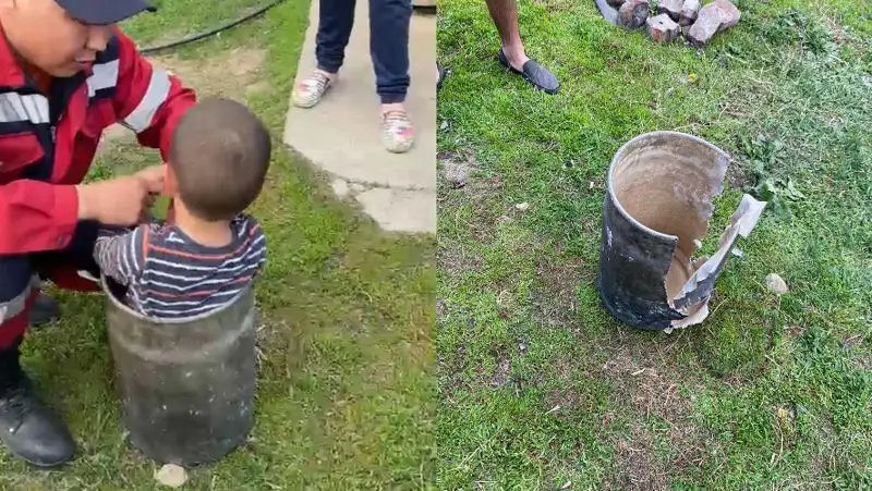 Спасатели ВКО помогли ребенку, застрявшему во фляге