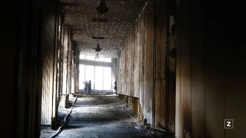 коридор, сгорел , фото - Новости Zakon.kz от 13.01.2022 17:14