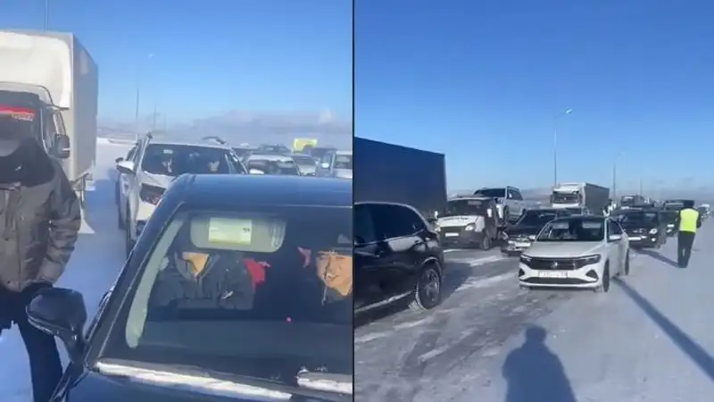 В Акмолинской области во время бурана полицейские сопроводили 1200 машин