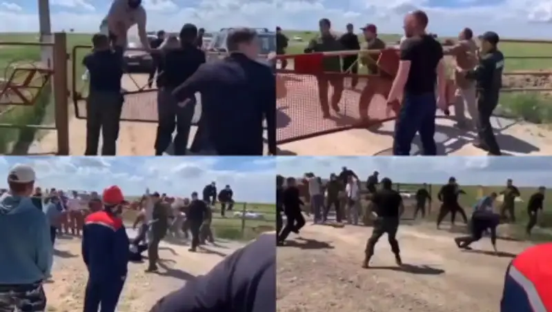 Массовая драка между сотрудниками охранных агентств в СКО попала на видео