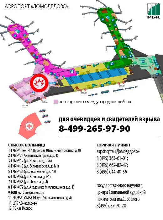 Теракт в аэропорту Домодедово, фото - Новости Zakon.kz от 25.01.2011 16:24