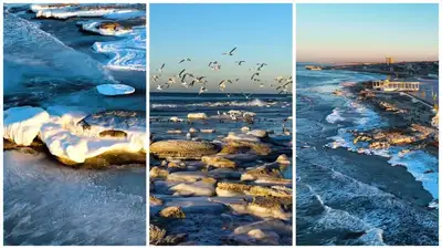 Видео замерзающего Каспийского моря опубликовали в Казнете, фото - Новости Zakon.kz от 12.12.2022 15:03