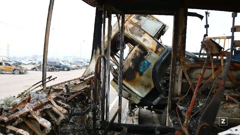 Сгоревшие машины , фото - Новости Zakon.kz от 13.01.2022 15:49
