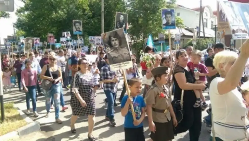 Бессмертный полк прошагал в Шымкенте