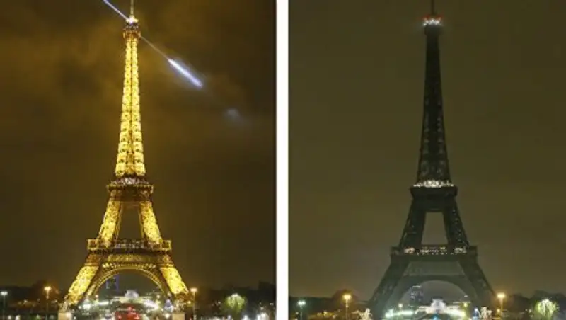 На Эйфелевой башне погасили огни в память о жертвах стрельбы в квебекской мечети