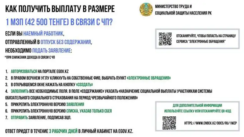 Как получить соцвыплату в размере 42500 в связи с ЧП (инструкция) Как получить соцвыплату в размере 42500 в связи с ЧП (инструкция), фото - Новости Zakon.kz от 31.03.2020 10:17
