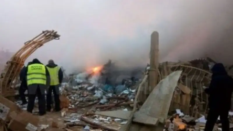 Первые минуты после падения самолета под Бишкеком