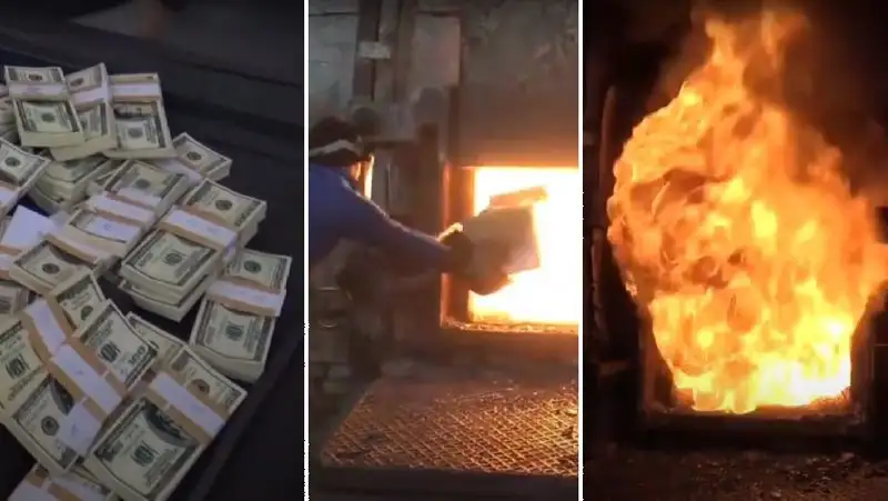 Почти миллион «долларов» сожгли в Алматы