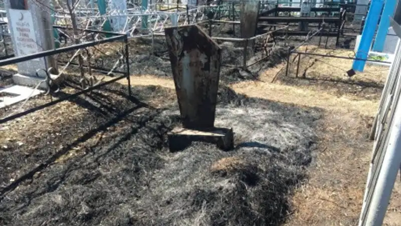 В Петропавловске сожгли кладбище