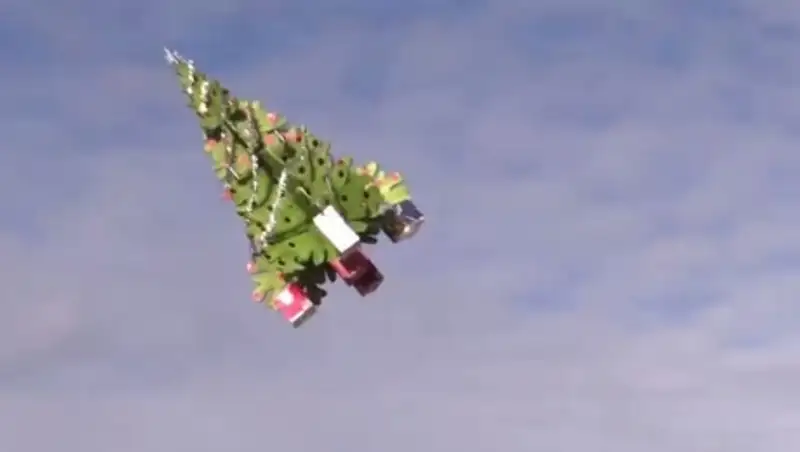 Житель Калифорнии запустил в небо новогоднюю елку