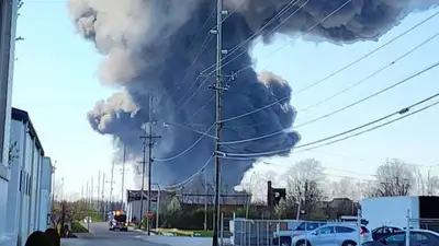 Пожар на заводе в Индиане, фото - Новости Zakon.kz от 12.04.2023 16:41