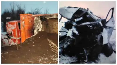 Два человека погибли при столкновении Hyundai с автогрейдером на трассе Алматы - Усть-Каменогорск, фото - Новости Zakon.kz от 11.01.2023 17:08