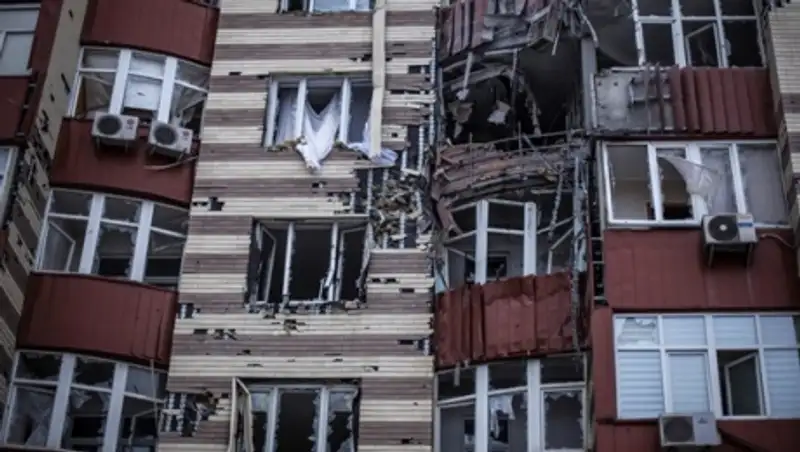 Разрушения в центре Донецка