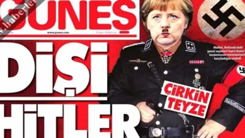 Ангелу Меркель изобразили в образе Гитлера