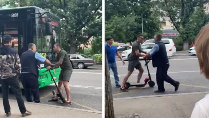 Водитель автобуса простил самокатчика в Алматы