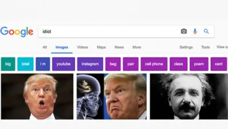 Google выставил Трампа и Эйнштейна «идиотами»
