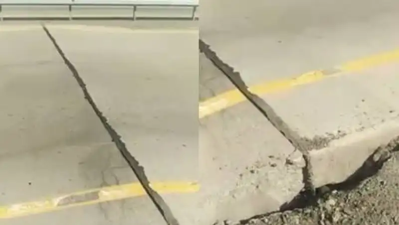 Поломанную трассу сняли на видео в Алматинской области