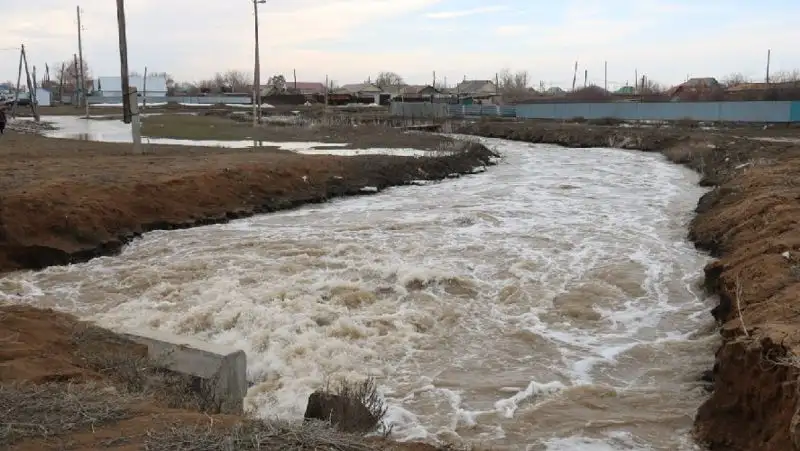 талые воды, подтопили дома в области, фото - Новости Zakon.kz от 05.04.2022 10:20