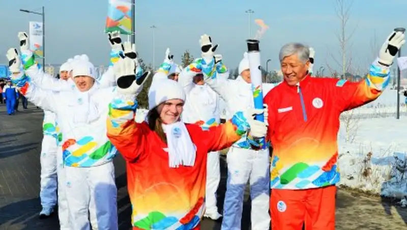 В Талдыкоргане зажгли Огонь Универсиады