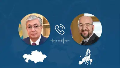 Касым-Жомарт Токаев, президент Европейского Совета Шарль Мишель, фото - Новости Zakon.kz от 04.07.2022 16:16
