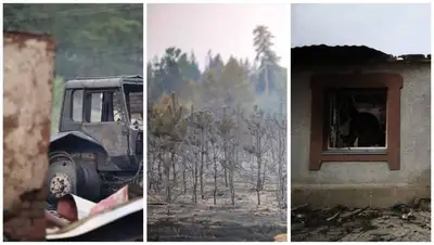 Появились свежие фото с места пожаров в Костанайской области, фото - Новости Zakon.kz от 06.09.2022 12:48